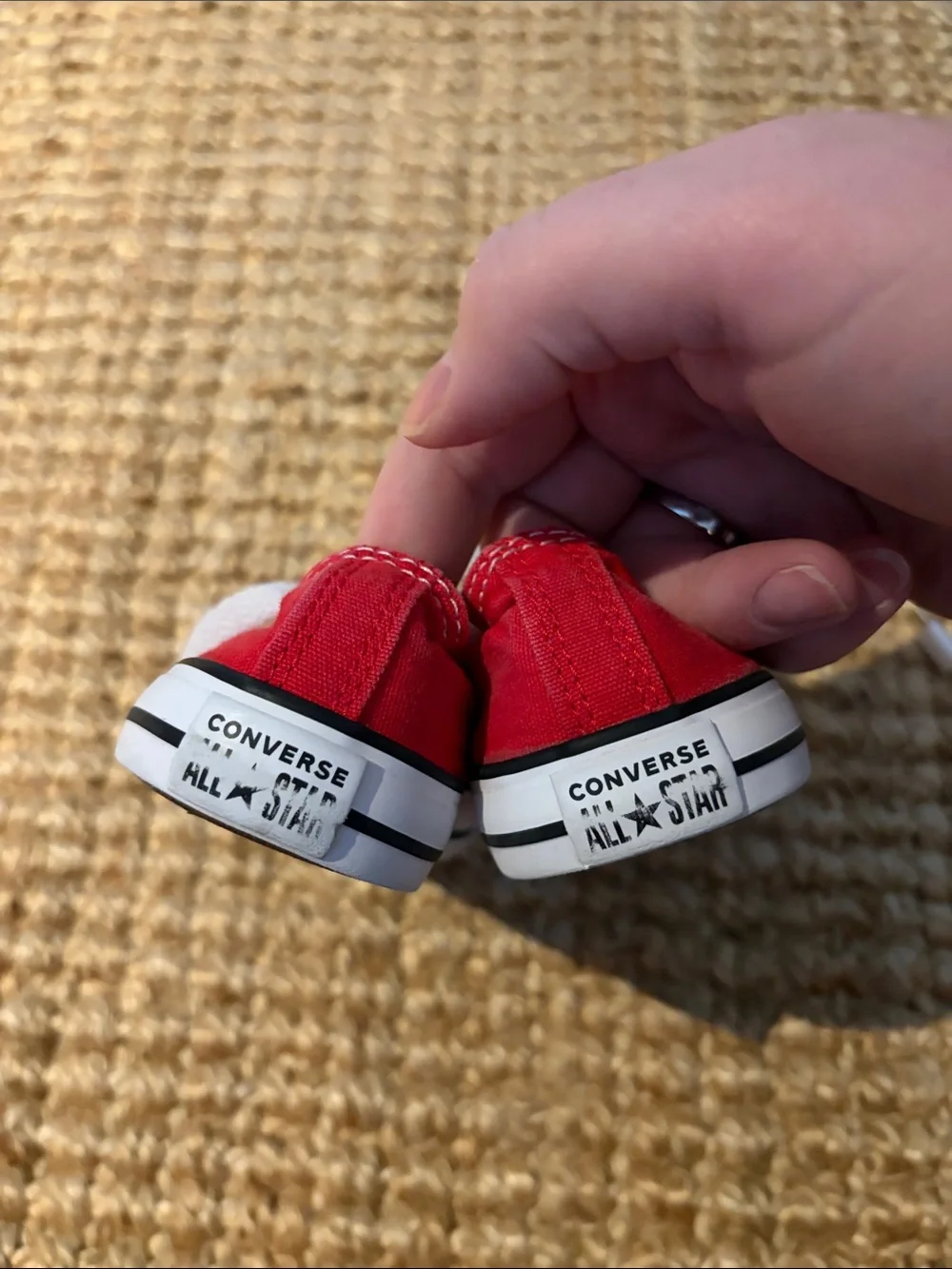 Converse Kids Red Canvas Low-Top Sneakers with White Laces